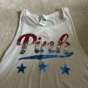 Pink sequin tank